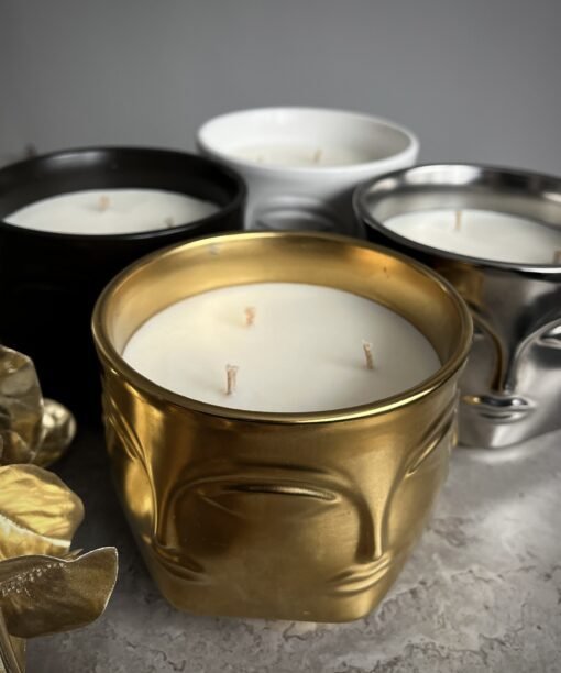 Sojų vaško žvakė su veidais